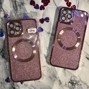 Glittery Pink Phone Case for 12 Pro